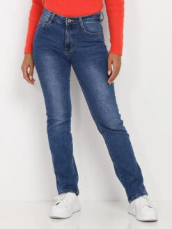 Jeans Droit Délavé