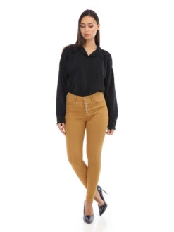 Jeans Taille Mi-haute à Boutons -Chemisier Gilet Soldes Boutique O20 DZ359 29 CML 3