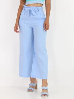 Pantalon Large En Lin