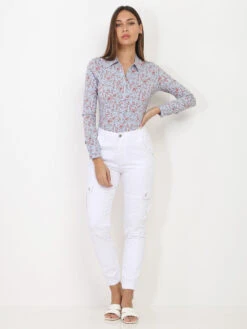 Pantalon Cargo Grandes Tailles -Chemisier Gilet Soldes Boutique P02 BG1366 2 WHT 3