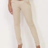 Pantalon Beige Avec Ceinture Camel Beige