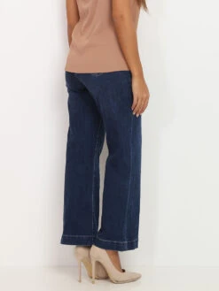 Jeans Wide Leg élastique -Chemisier Gilet Soldes Boutique P04 KW277 BLU 5