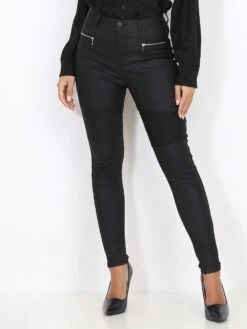 Pantalon Slim à Détail Plissé