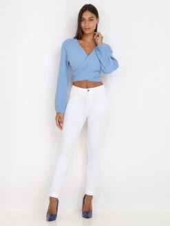 Jegging Skinny -Chemisier Gilet Soldes Boutique P15 C9165 2 WHT 3