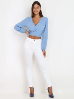 Jegging Skinny -Chemisier Gilet Soldes Boutique P15 C9165 2 WHT 4