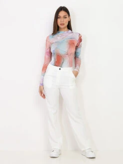 Pantalon Droit Basique -Chemisier Gilet Soldes Boutique P28 80362 WHT 3