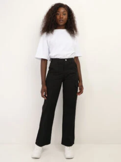 Pantalon Cargo Style Utilitaire -Chemisier Gilet Soldes Boutique Q03 H9659 BLK 4