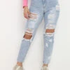 Jeans Taille Haute Et Destroy