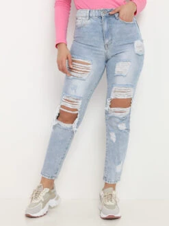 Jeans Taille Haute Et Destroy