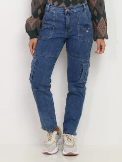 Jean Boyfriend à Poches Style Cargo