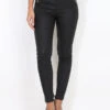 Pantalon Moulant Enduit Et Zippé