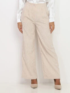 Pantalon Large En Velours Côtelé