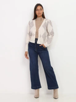 Gilet à Losanges -Chemisier Gilet Soldes Boutique R12 7096 TAU 3