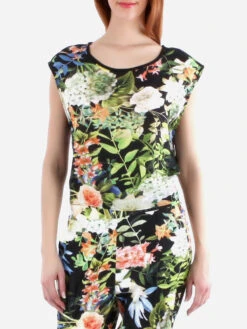 Top Court à Imprimé Tropical