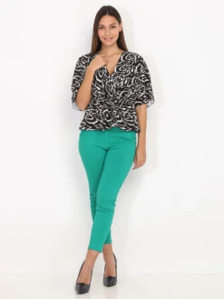 Top Cache Cœur à Motif -Chemisier Gilet Soldes Boutique S03 2611 3 BLKBGE 3