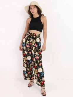 Crop Top En Maille Côtelée -Chemisier Gilet Soldes Boutique S09 E115 BLK 4