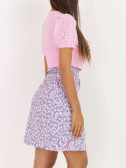 Crop Top à Broderie Anglaise