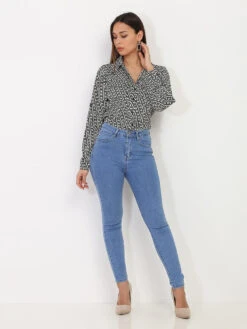 Chemise à Inscription Et Poches -Chemisier Gilet Soldes Boutique S12 82126 1 BLKWHT 4