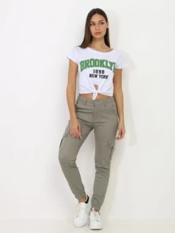 Crop Top Brooklyn à Nouer -Chemisier Gilet Soldes Boutique S15 12729 WHT 3