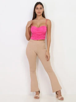 Pantalon Flare Côtelé -Chemisier Gilet Soldes Boutique S15 V821936 BGE 3