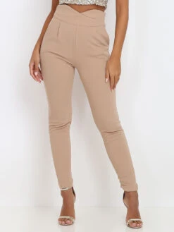 Pantalon Uni Taille Haute