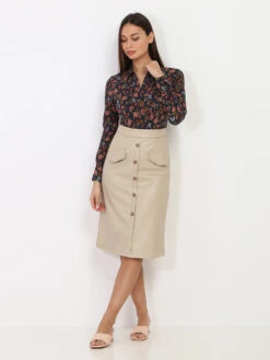 Body Style Chemise à Fleurs -Chemisier Gilet Soldes Boutique S18 AWY0158 NVY 3