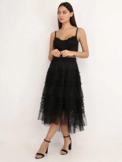 Corset à Dentelle Et Armatures -Chemisier Gilet Soldes Boutique S21 15213 BLK 4