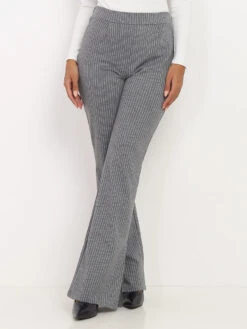Pantalon Flare Rayé à Fente