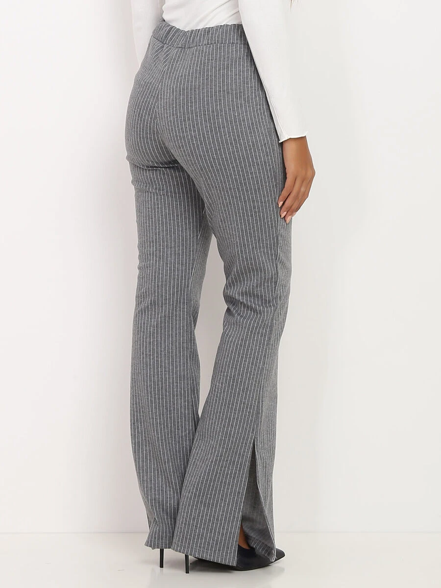 Pantalon Flare Rayé à Fente 2 Pantalon Flare Rayé à Fente – Image 2