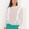 Blouse Plumetis à Volants