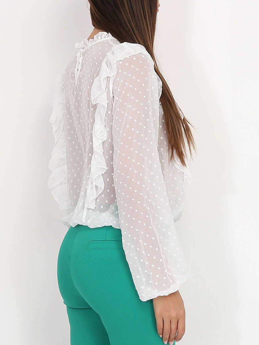 Blouse Plumetis à Volants 2 Blouse Plumetis à Volants – Image 2