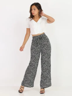 Chemisier Cropped Style Lin -Chemisier Gilet Soldes Boutique T01 3634 WHT 3