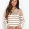 Top à Rayures Et Boutons