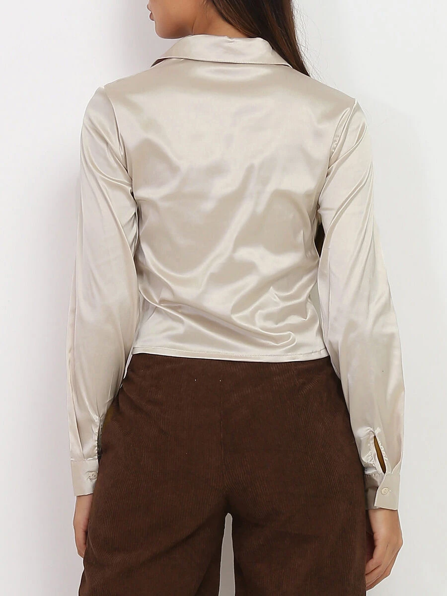 Chemisier Satiné à Fronces 2 Chemisier Satiné à Fronces – Image 2