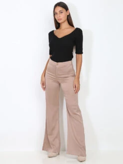 Pantalon Moulant Flare Satiné -Chemisier Gilet Soldes Boutique T14 15126 TAU 3