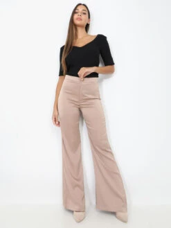 Pantalon Moulant Flare Satiné -Chemisier Gilet Soldes Boutique T14 15126 TAU 4
