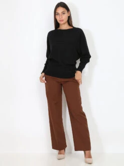 Pantalon De Costume Large à Plis -Chemisier Gilet Soldes Boutique U01 MY16602 BRW 3