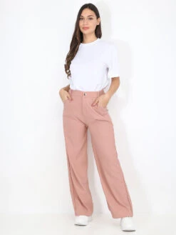 Pantalon Taille Haute évasé -Chemisier Gilet Soldes Boutique U04 HL 1133 DKPNK 4