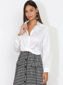 Chemisier Court à Effet Froncé