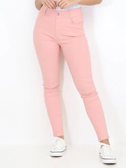 Pantalon Skinny Stretch à Bouton Strass