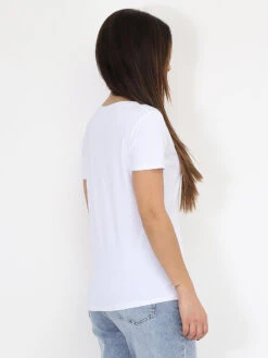 T-shirt Basique à Col Rond -Chemisier Gilet Soldes Boutique U11 L802 WHT 3