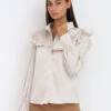 Chemise Satinée à Volants Et Perles