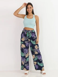 Crop Top Côtelé à Laçage Dorsal -Chemisier Gilet Soldes Boutique U17 20502 LTGRN 3