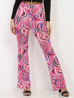 Pantalon évasé à Motif Rétro