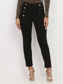 Pantalon Taille Haute à Boutons