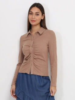 Chemisier Froncé Et Côtelé