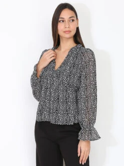 Top Léger Imprimé à Volants