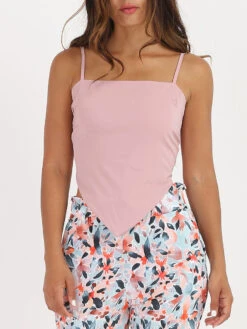 Top Effet Satiné à Nouer Façon Bandana