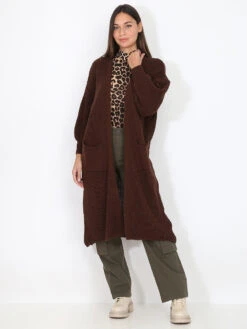 Gilet Long En Maille Ajourée