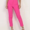 Pantalon Droit Fuchsia Taille Haute Fuchsia